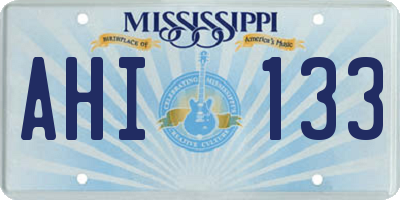 MS license plate AHI133