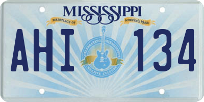 MS license plate AHI134