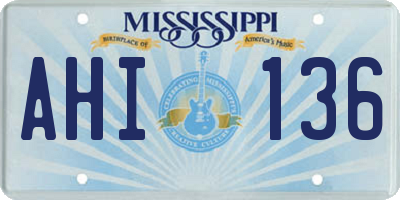 MS license plate AHI136
