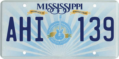 MS license plate AHI139
