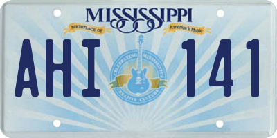 MS license plate AHI141