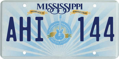 MS license plate AHI144