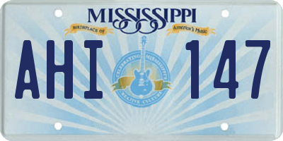 MS license plate AHI147