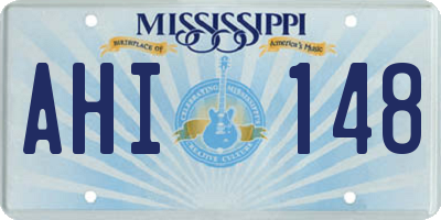 MS license plate AHI148
