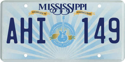 MS license plate AHI149