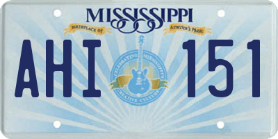 MS license plate AHI151