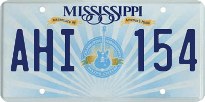MS license plate AHI154