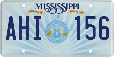 MS license plate AHI156
