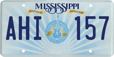 MS license plate AHI157