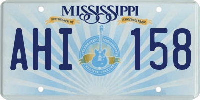 MS license plate AHI158