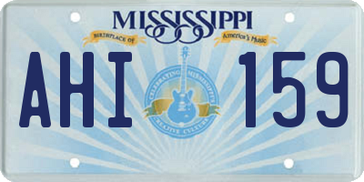 MS license plate AHI159