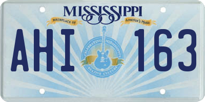 MS license plate AHI163