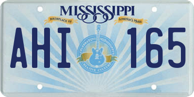 MS license plate AHI165