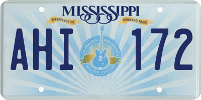 MS license plate AHI172