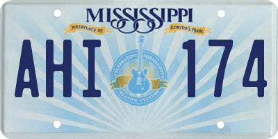 MS license plate AHI174