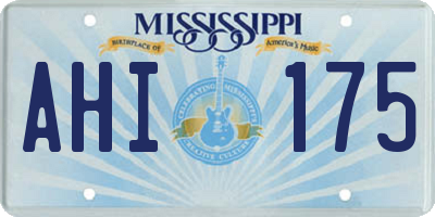 MS license plate AHI175