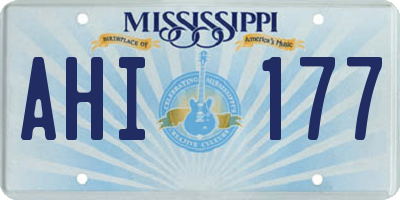 MS license plate AHI177