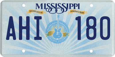 MS license plate AHI180