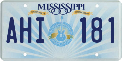 MS license plate AHI181