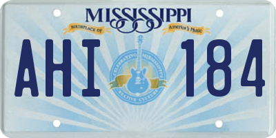 MS license plate AHI184