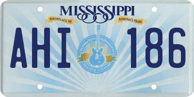 MS license plate AHI186