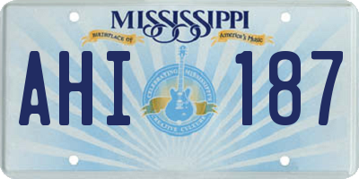 MS license plate AHI187