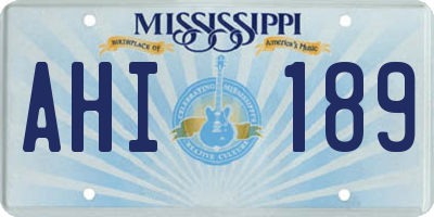 MS license plate AHI189