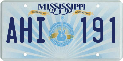 MS license plate AHI191