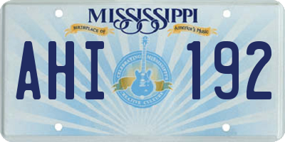 MS license plate AHI192