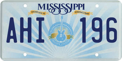 MS license plate AHI196