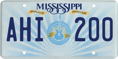 MS license plate AHI200