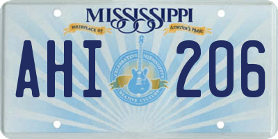 MS license plate AHI206