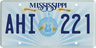 MS license plate AHI221