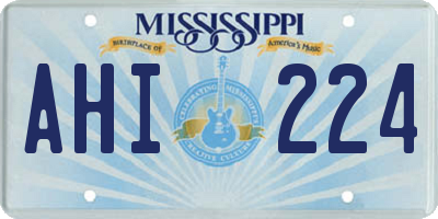 MS license plate AHI224