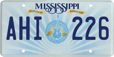 MS license plate AHI226