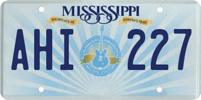 MS license plate AHI227