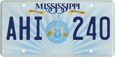 MS license plate AHI240