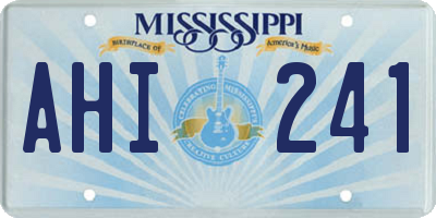 MS license plate AHI241