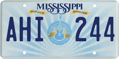 MS license plate AHI244