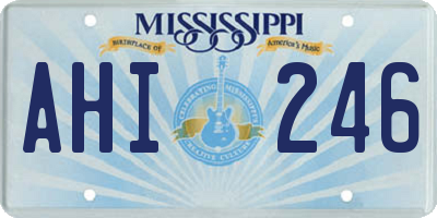 MS license plate AHI246