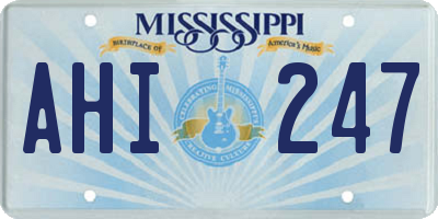 MS license plate AHI247