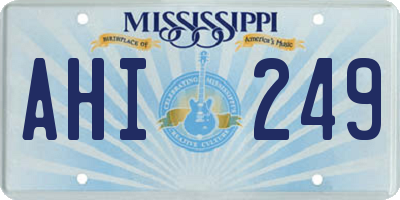 MS license plate AHI249
