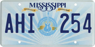 MS license plate AHI254