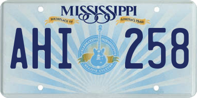 MS license plate AHI258