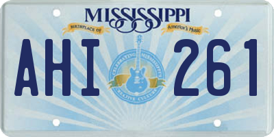 MS license plate AHI261