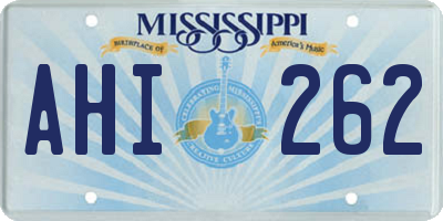 MS license plate AHI262