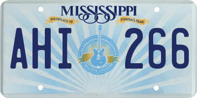 MS license plate AHI266