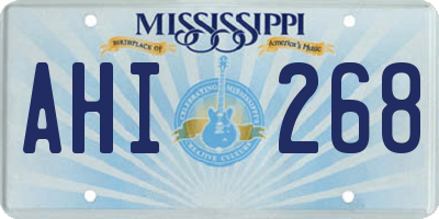 MS license plate AHI268