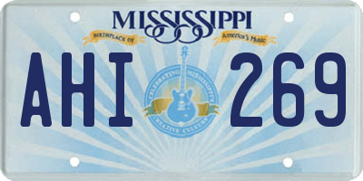 MS license plate AHI269