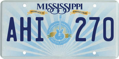 MS license plate AHI270